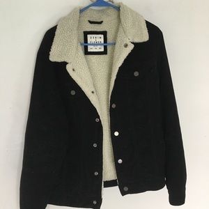 Sherpa Lined Button Up Coat